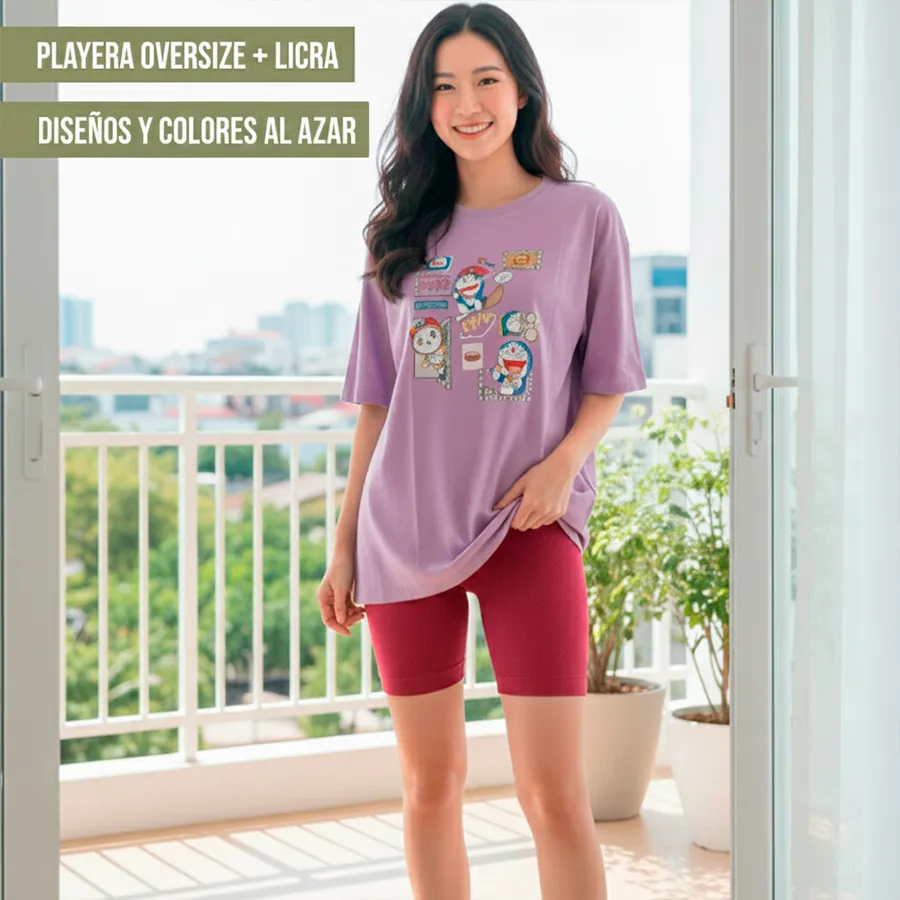 SLC-SHORT KIT DE LICRA Y PLAYERA BRILLA 7874